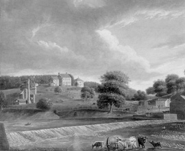 Mill Grove farm c. 1820 (painting by Thomas Birch)