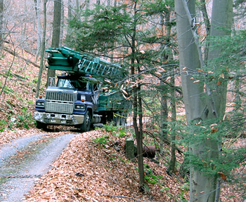 The drilling rig on Plummer's Hollow Boulevard