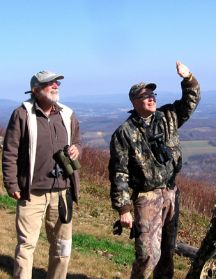 Tom Dick and Randy Flament at the Allegheny Front Hawk Watch