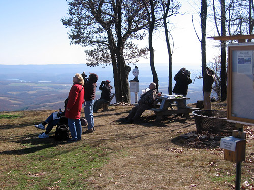 Visitors on a typical day at the Allegheny Front Hawk Watch