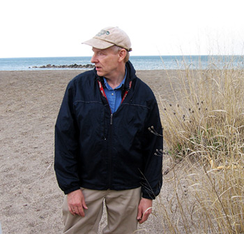 Jim Bissell with coastal little bluestem
