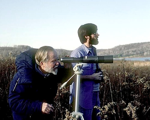 The late Dr. Kenneth C. Parkes (left) and Robert Mulvihill at Donegal Lake near Powdermill, 1982